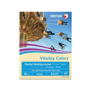 Xerox Multipurpose Pastel Colored Paper, 20lb, 8.5 x 11, Ivory, 500/Ream | Bundle of 5 Reams