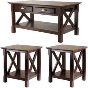 Xola 3-Piece Coffee & End Tables Value Bundle, Cappucino