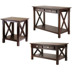 Xola 3-Piece Coffee, Console & End Table Value Bundle, Cappucino
