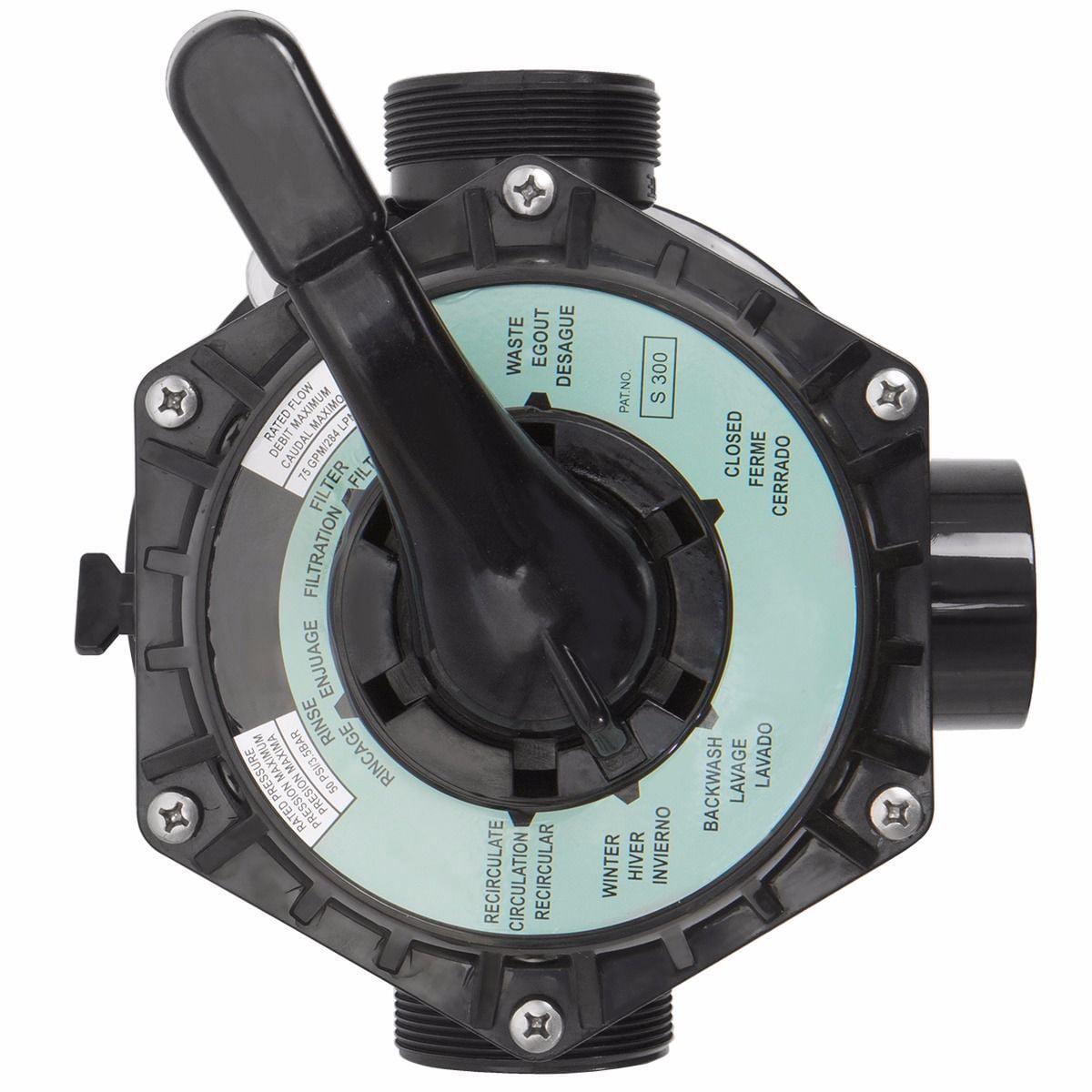 XtremepowerUS 19 in Sand Filter Pump System for 24 ft Above Ground Pool, 7-Way Valve, Sandpump - Image 5