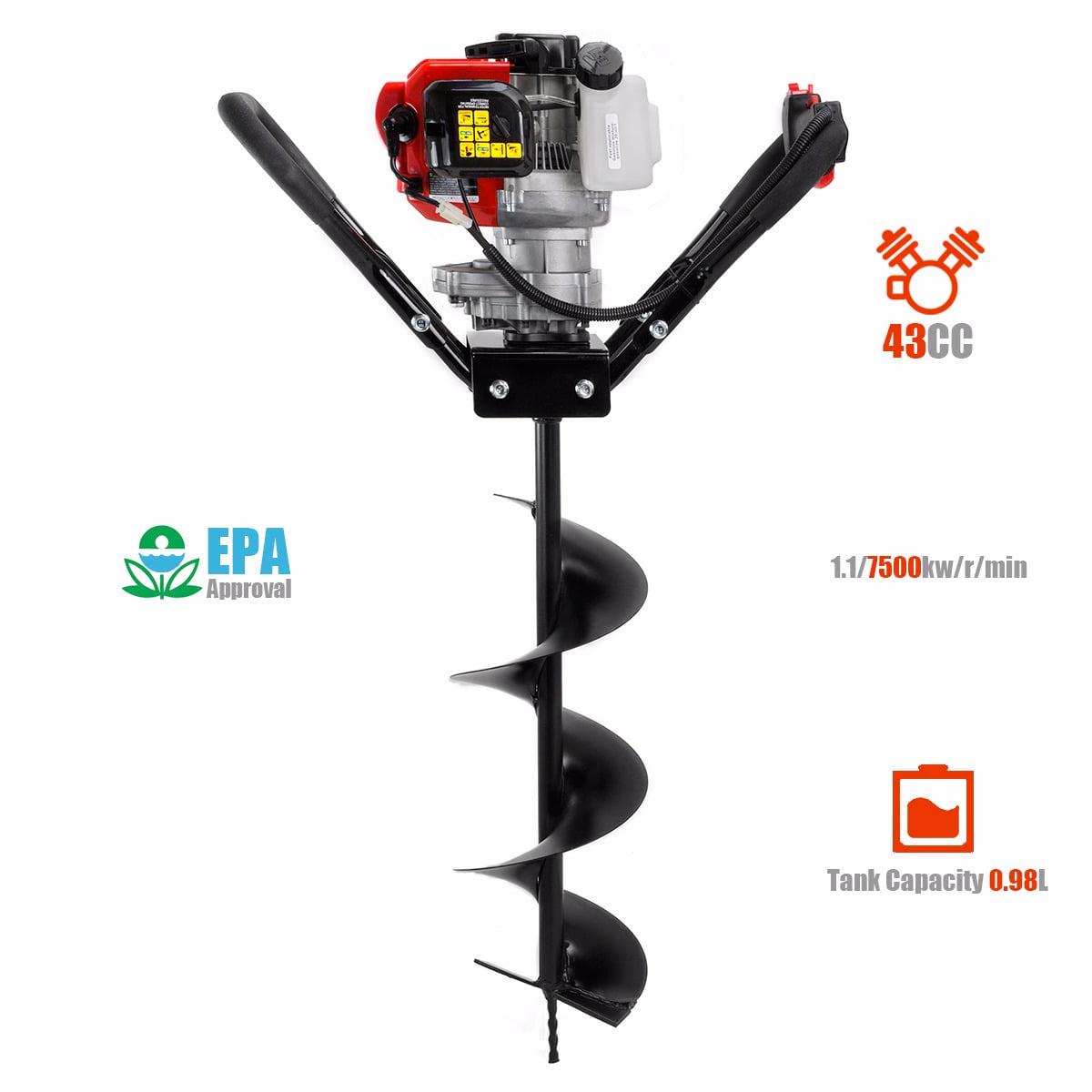 XtremepowerUS 43cc Gas Powered Auger Post Hole Digger, With 8" Earth Auger Drill Bit, For Farmland Garden, Fence Digger - Image 2