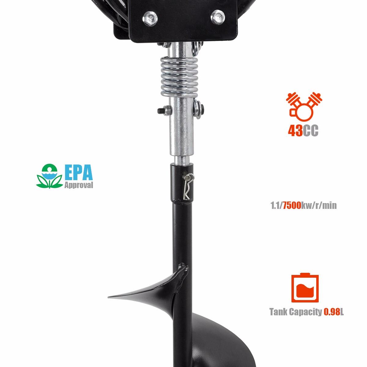 XtremepowerUS 43cc Gas Powered Auger Post Hole Digger, With 8" Earth Auger Drill Bit, For Farmland Garden, Fence Digger - Image 5