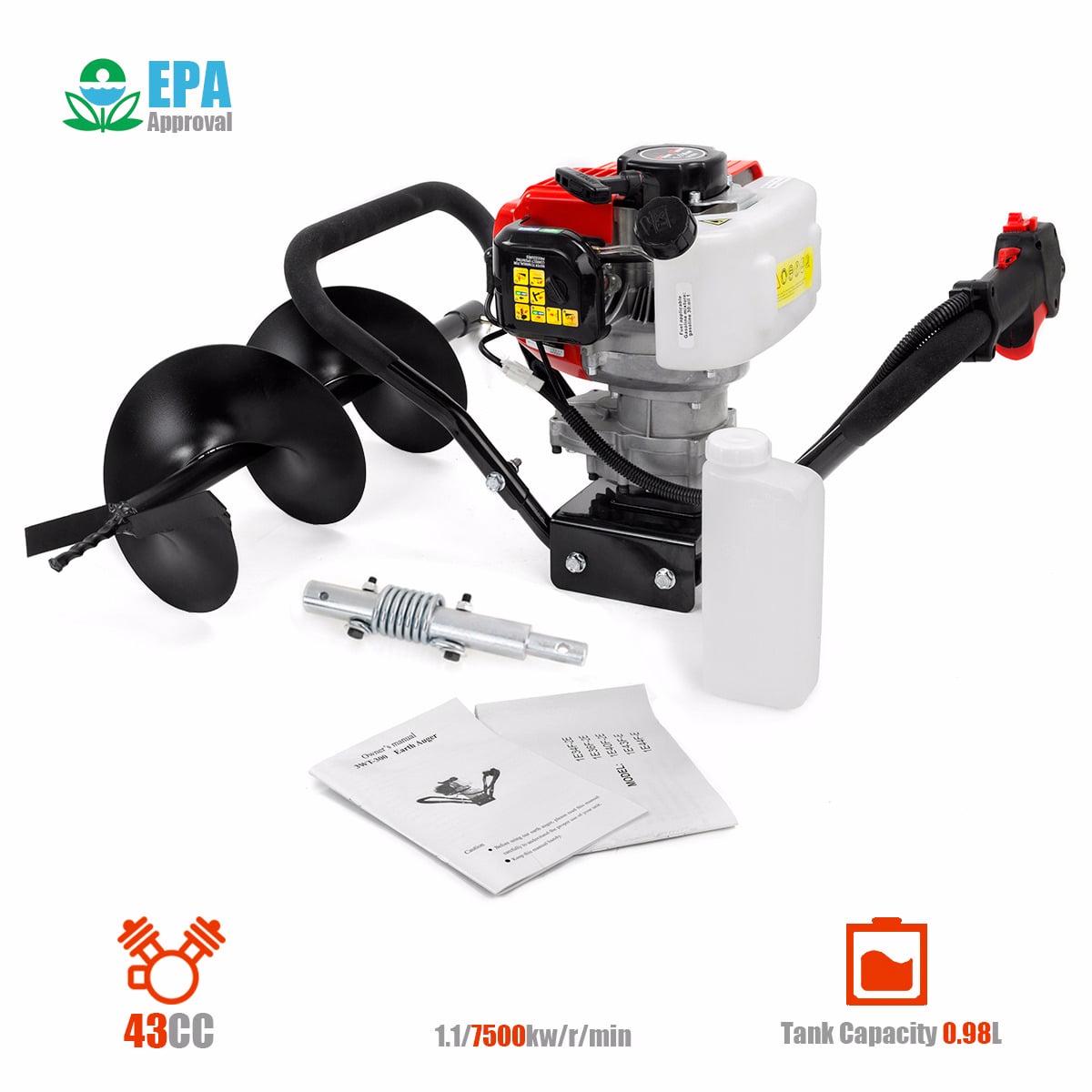 XtremepowerUS 43cc Gas Powered Auger Post Hole Digger, With 8" Earth Auger Drill Bit, For Farmland Garden, Fence Digger