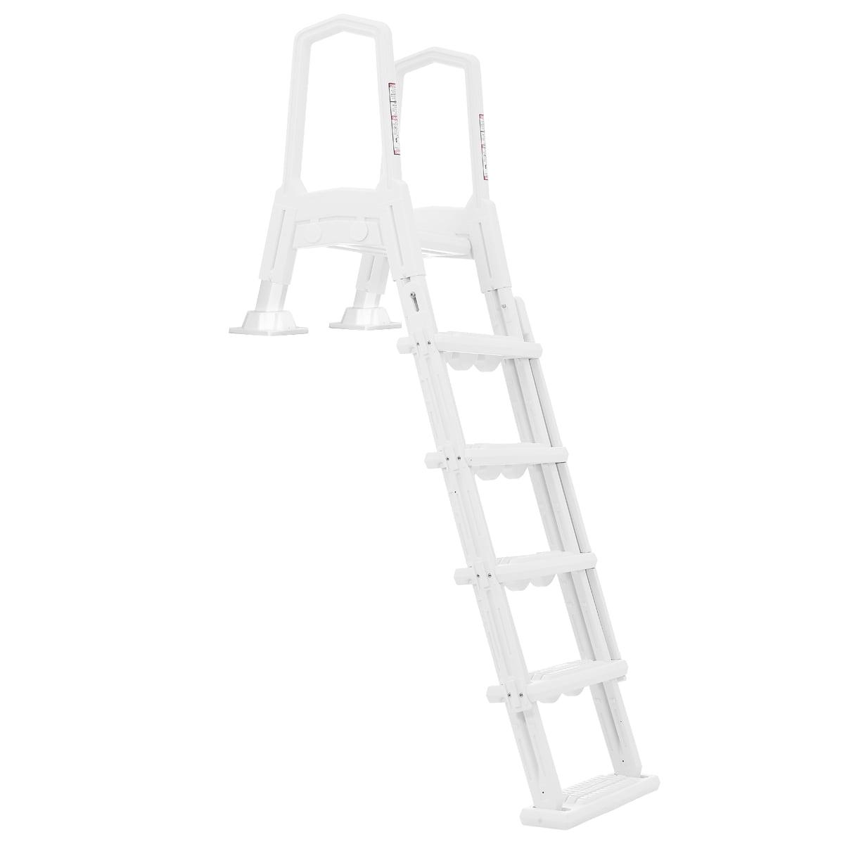 XtremepowerUS Above Ground Pool Ladder Incline Step for 52 Inch Pools, Adjustable In-Pool Ladder