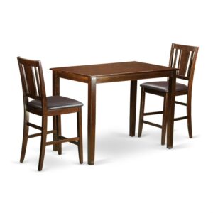 YABU3-MAH-LC 3 PC Dining counter height set - Table and 2 bar stools.