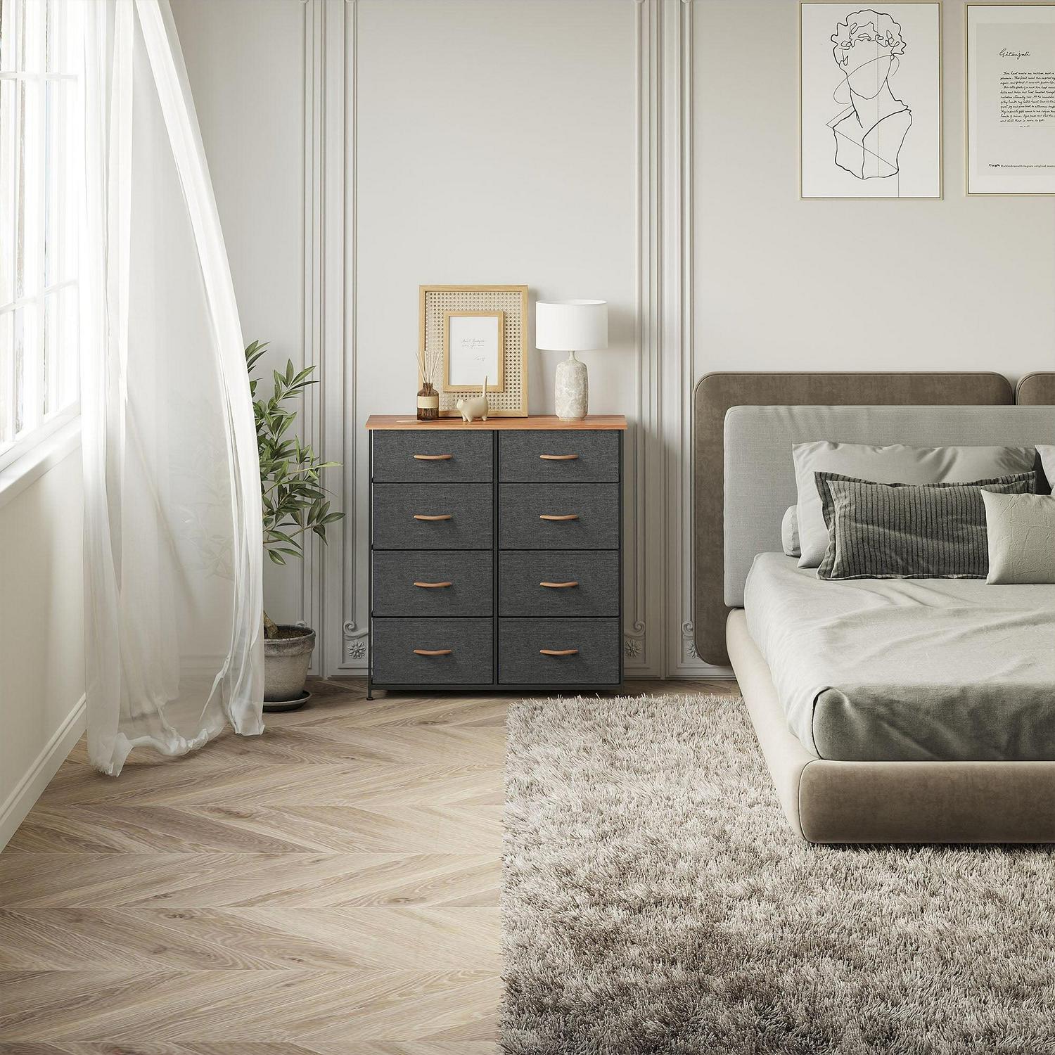 YITAHOME 8 Drawer Fabric Dresser for Closets, Bedrooms, Dorm Rooms, Bathrooms, Cool Gray - Image 5