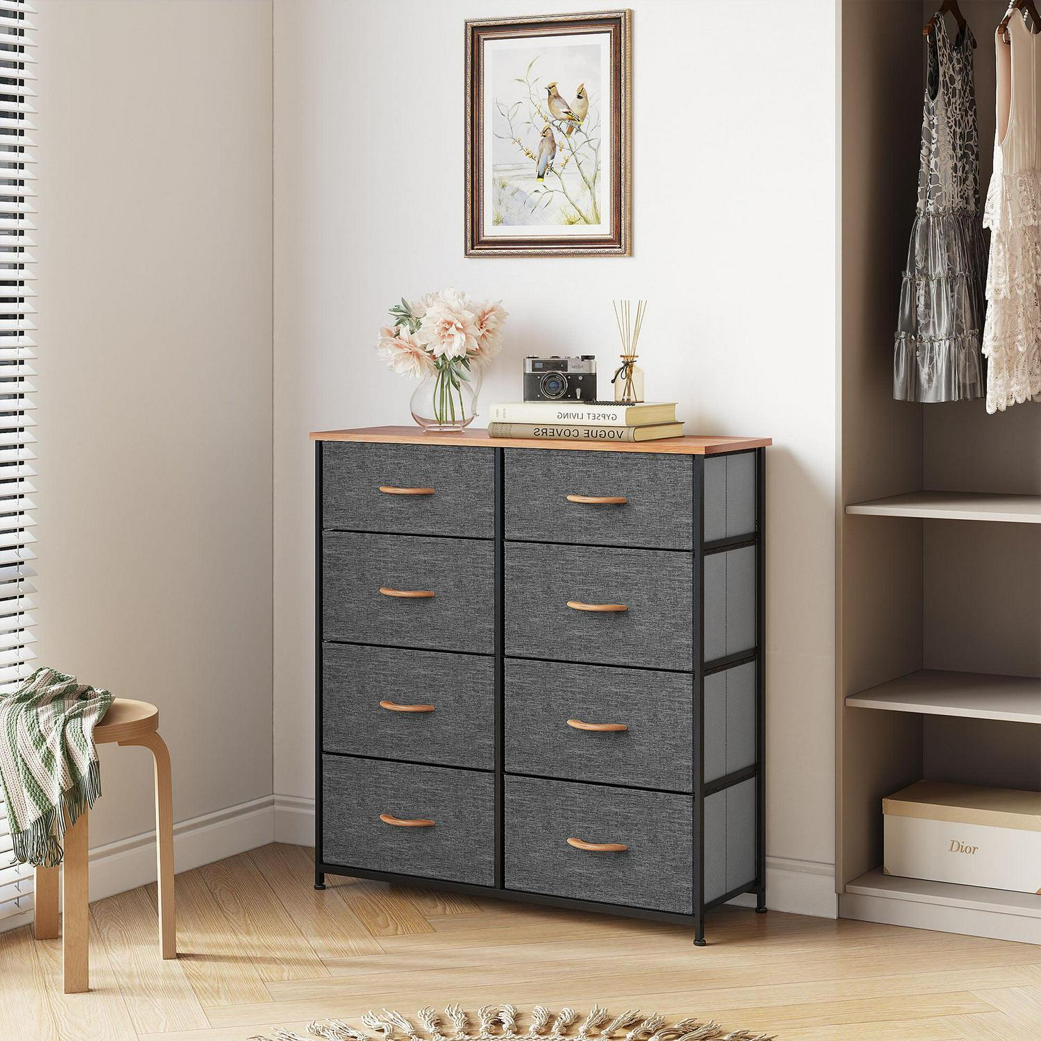 YITAHOME 8 Drawer Fabric Dresser for Closets, Bedrooms, Dorm Rooms, Bathrooms, Cool Gray - Image 2