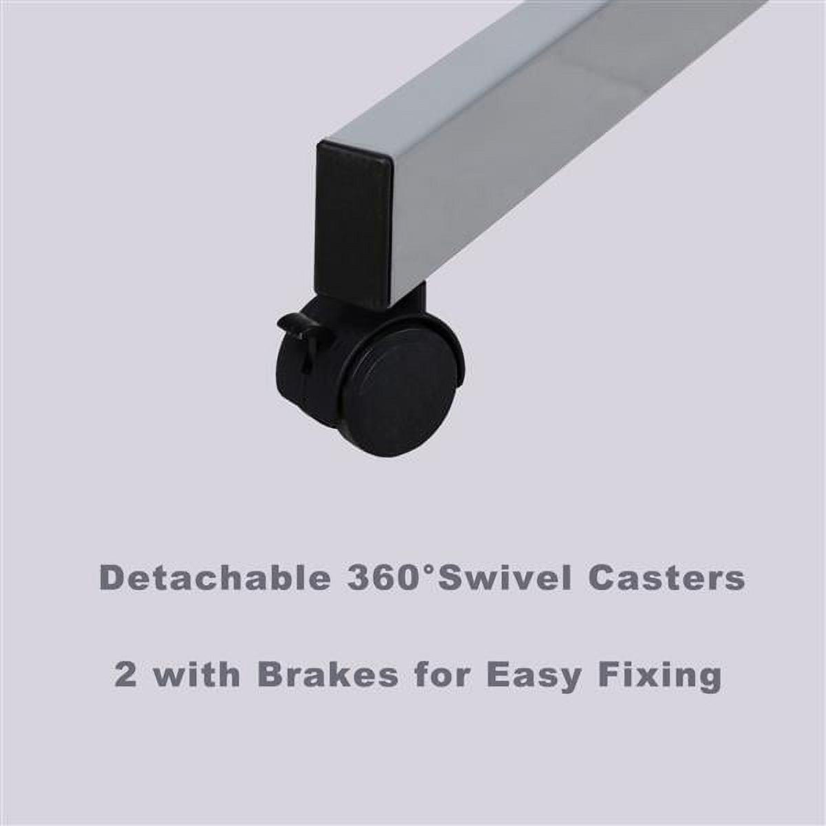 Renwick Adjustable Drafting Drawing Desk Tempered Glass Top, Silver - Image 8