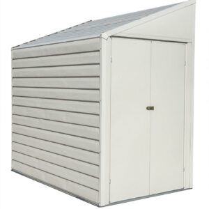 Yardsaver® 4 x 7 ft Steel Storage Shed Pent Roof Eggshell