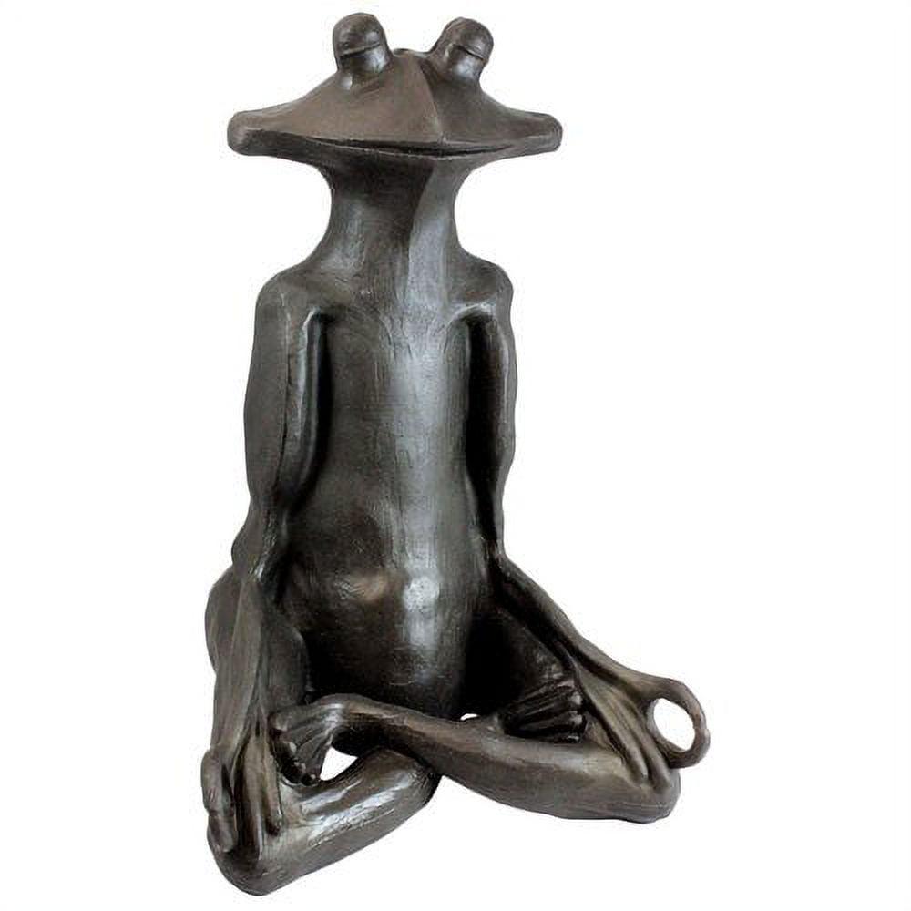 Yoga Frog Statue - Natural Bronze Appearance - Made of Resin - Lightweight - 21" Height