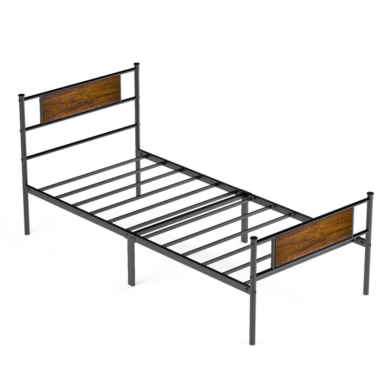 Yoneston Twin Metal Platform Bed Frame with Headboard for Adutls Boys Girls Bedroom Furniture - Image 5