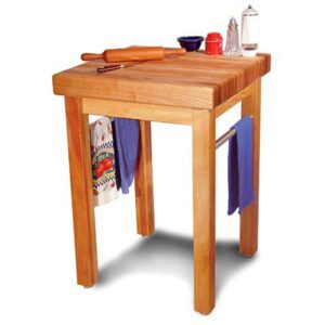 Catskill Craftsmen French Country Butcher Block Work Table in Natural Finish