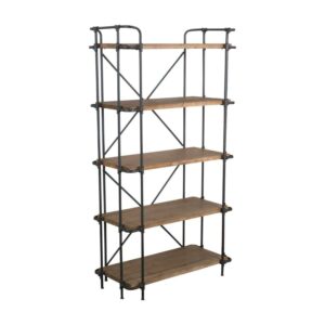 Yorktown Industrial Antique Iron and Wood Bookcase