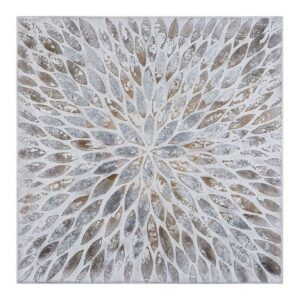 Yosemite Home Decor "Magnetic Petals" Wood Wrapped Wall Art in Multi-Color