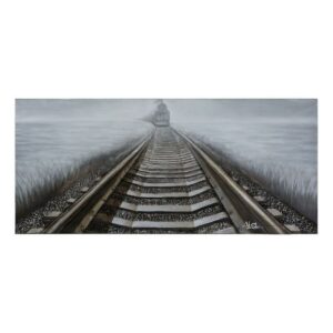 Yosemite Home Decor "Bending Iron" Wood Gallery Wrapped Wall Art in Gray