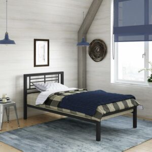 Your Zone Twin Metal Bed, Black