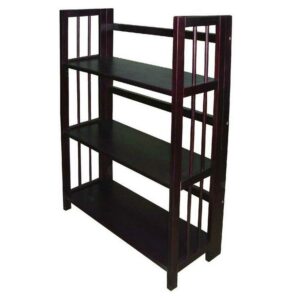 Casual Home 3-Shelf Folding Stackable Bookcase 27.5" Wide-Finish:Espresso