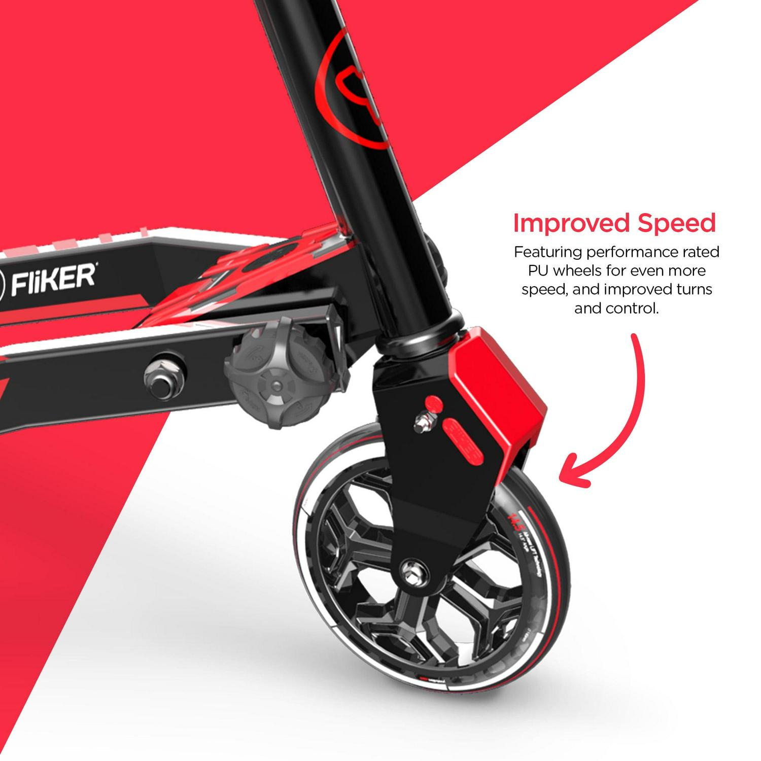 Yvolution Fliker Lift 3 Wheels Kids Drift Scooter, Wiggle Scooter from Age 7+ (Red) Unisex - Image 3