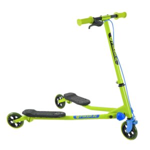 Yvolution Y Fliker Air A1 Swing Wiggle Scooter | 3-Wheels Scooter Boys and Girls Age 5 Years Old and up (Green)