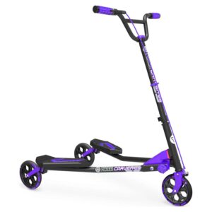 Yvolution Y Fliker C5, Foldable Drift Swing Scooter Kids Age 9+ Years, Purple, Unisex, Weight 24lbs