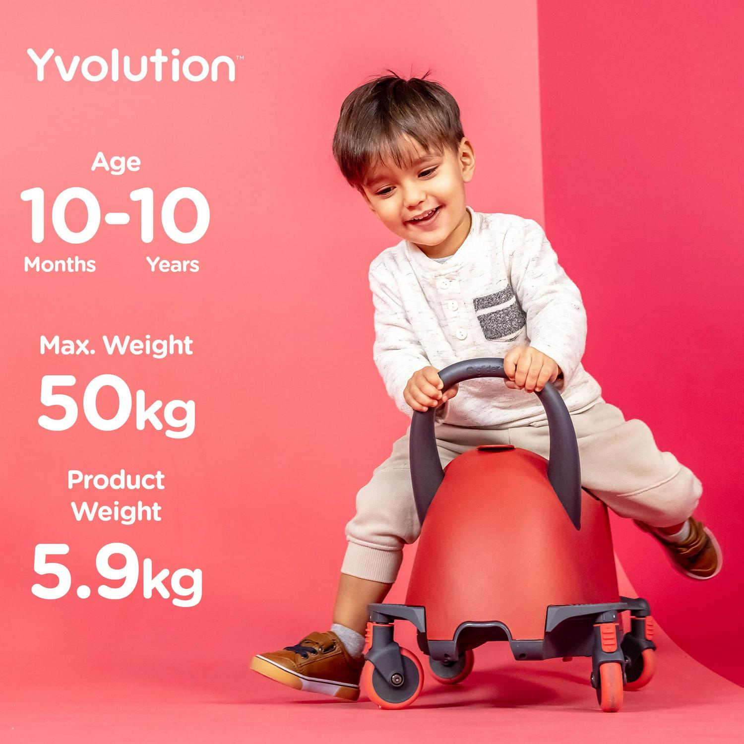 Yvolution Y Glider Luna, 3-in-1 Ride-on Toy to Kids Kick Scooter LED Light-up Wheels Red Unisex - Image 7