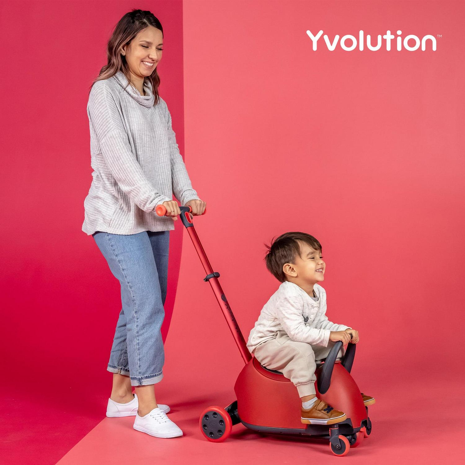 Yvolution Y Glider Luna, 3-in-1 Ride-on Toy to Kids Kick Scooter LED Light-up Wheels Red Unisex - Image 8