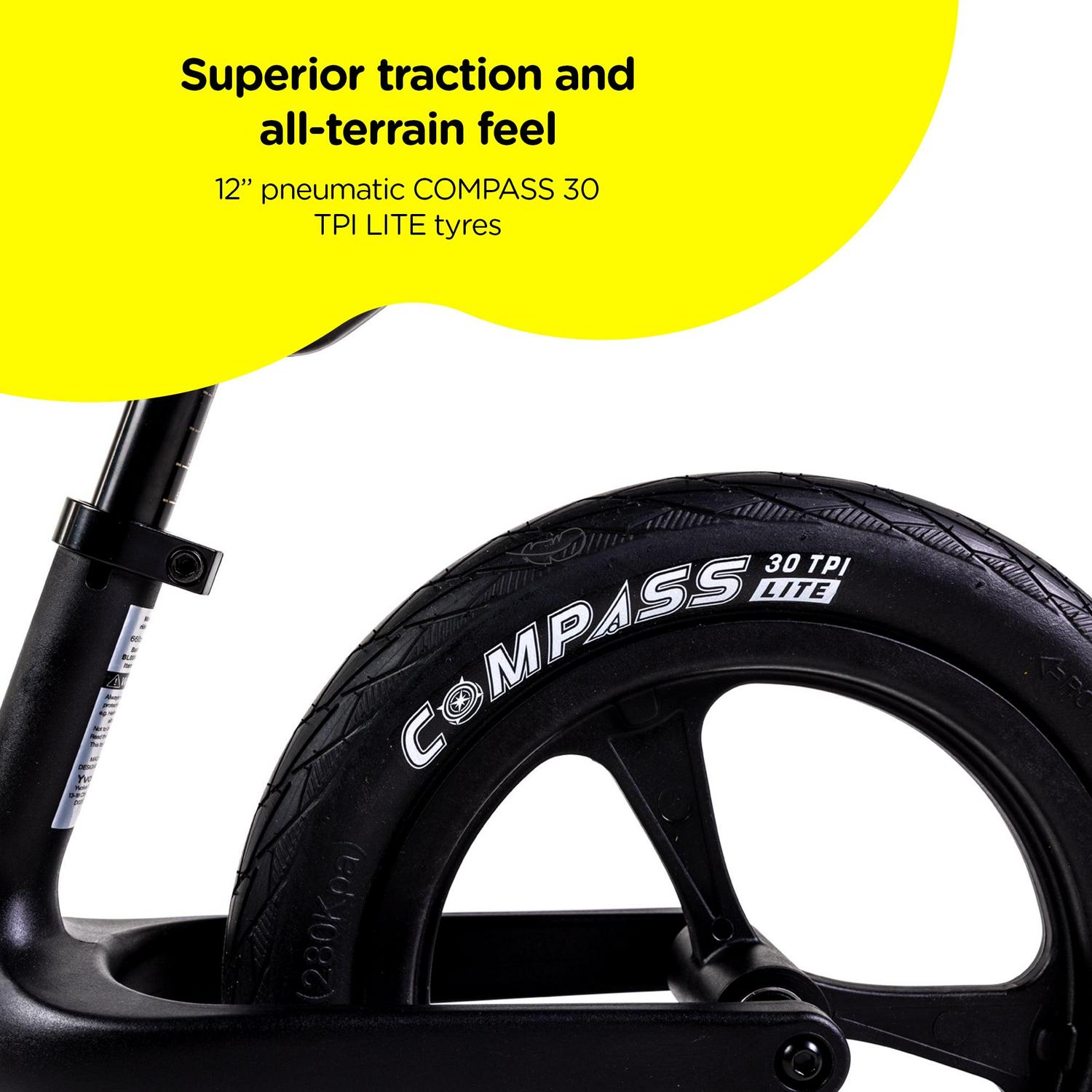 Yvolution Y Velo Pro Kids Balance Bike - Black, Unisex - Image 3