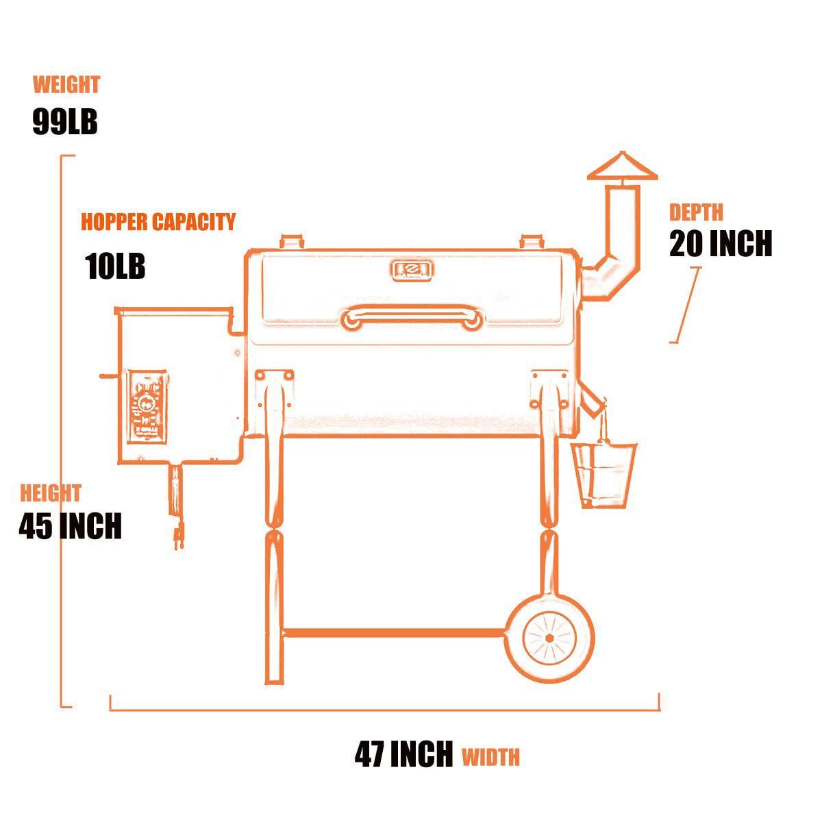 Z GRILLS Upgrade 560 Sq.in Cooking Area Wood Pellet Grill & Smoker 8 in 1 BBQ Smoker with PID Controller, Storage Shelf for Outdoor BBQ - Image 7