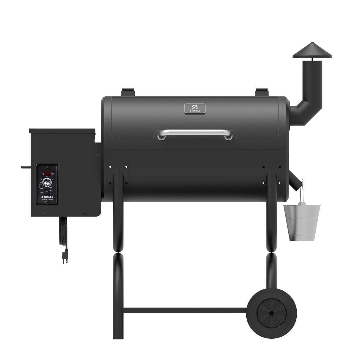 Z GRILLS Upgrade 560 Sq.in Cooking Area Wood Pellet Grill & Smoker 8 in 1 BBQ Smoker with PID Controller, Storage Shelf for Outdoor BBQ