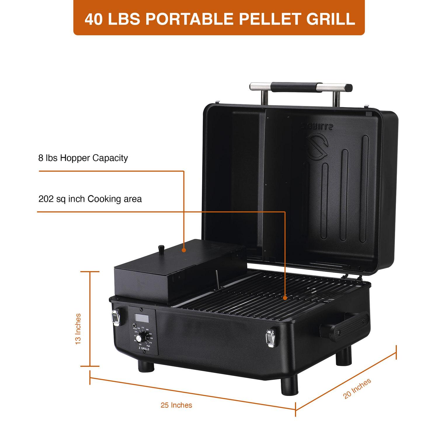 Z GRILLS ZPG-200A Portable Pellet Grill & Electric Smoker – Camping BBQ Combo with Auto Temperature Control - Image 3