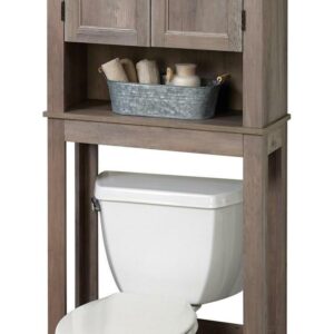 Zenna Home Custom Suite MDF over-the-Toilet Spacesaver, Bathroom Organizer, 3 Shelves, Gray