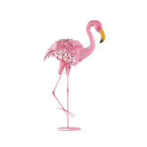Zingz & Thingz Leaning Solar Flamingo Statue 18.5x7x27"