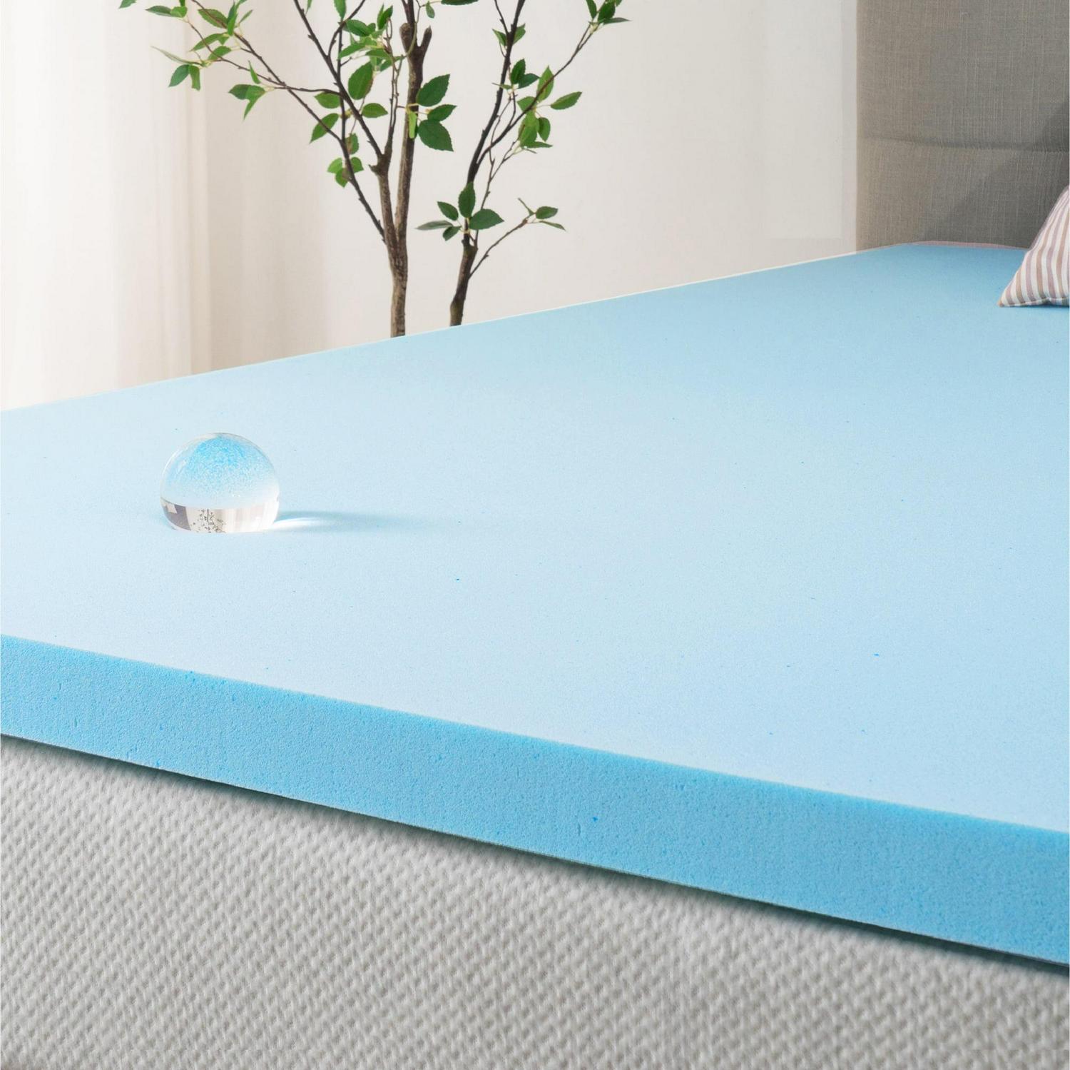 Zinus 2" Green Tea Cooling Gel Memory Foam Mattress Topper, Queen - Image 12