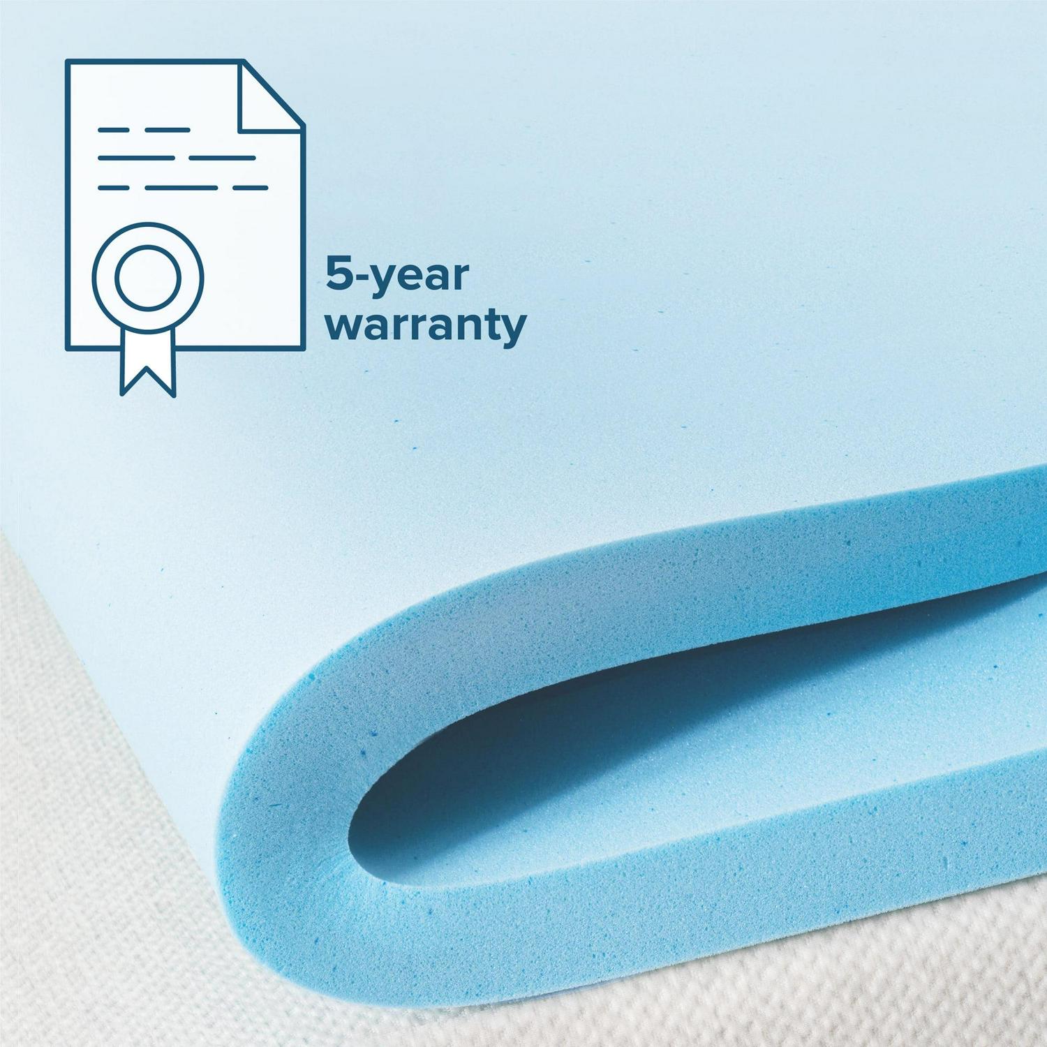 Zinus 2" Green Tea Cooling Gel Memory Foam Mattress Topper, Queen - Image 7