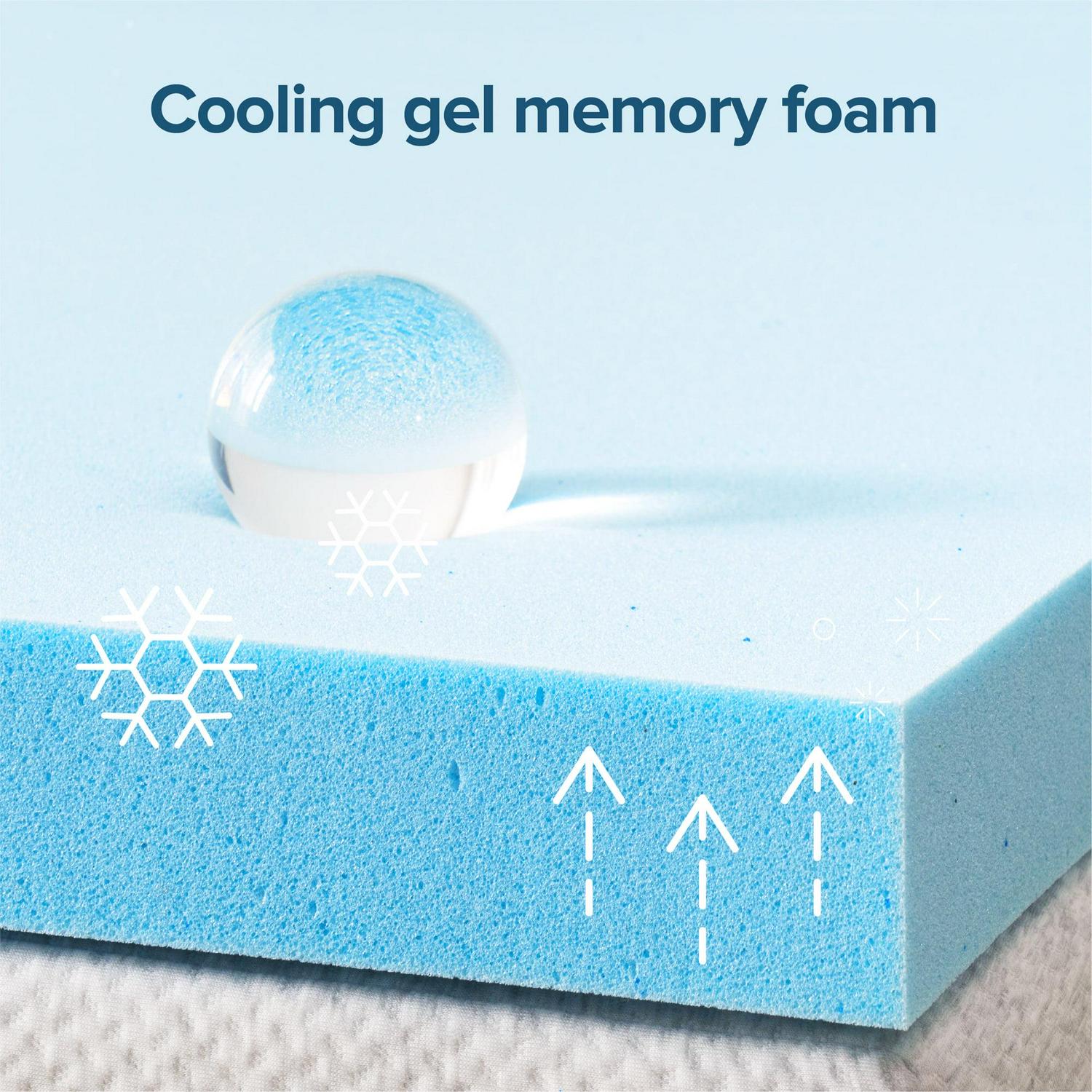 Zinus 2" Green Tea Cooling Gel Memory Foam Mattress Topper, Queen - Image 4