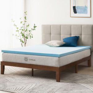 Zinus 2" Green Tea Cooling Gel Memory Foam Mattress Topper, Queen