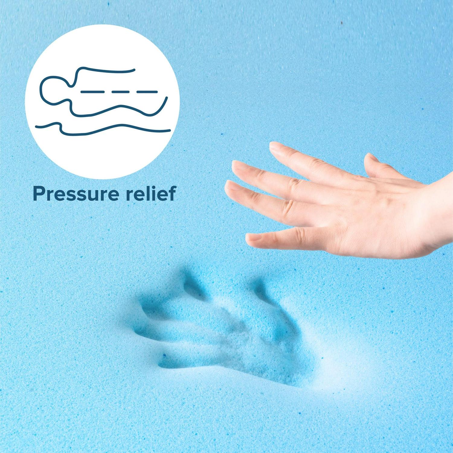 Zinus 2" Green Tea Cooling Gel Memory Foam Mattress Topper, Queen - Image 3