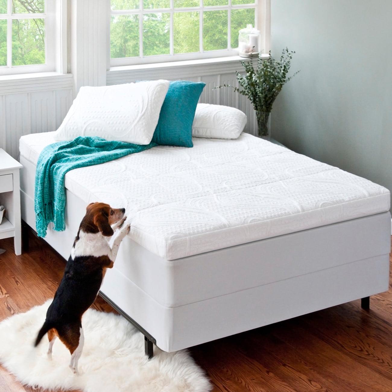 Zinus 4" Green Tea Pressure Relief Memory Foam Mattress Topper, Queen - Image 2