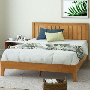 Zinus Alexia 37" Deluxe Wood Platform Bed with Headboard, Rustic Pine, Queen