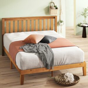 Zinus Alexia 37" Wood Platform Bed with Headboard, Rustic Pine, Full