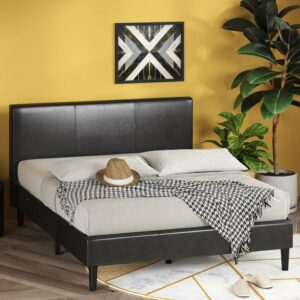 Zinus Jade 37" Faux Leather Upholstered Platform Bed, Queen