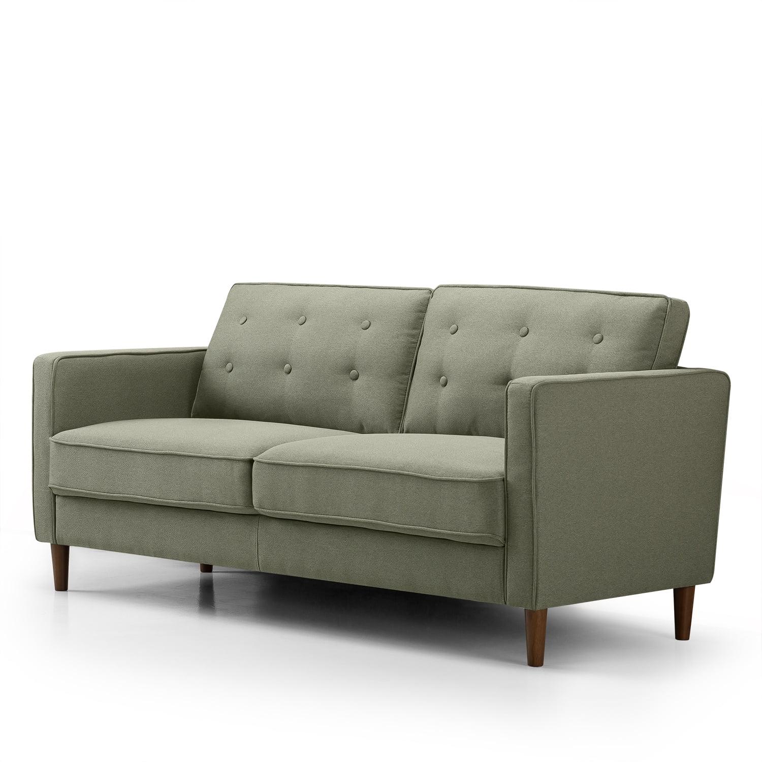 Zinus 74" Lauren Sofa Couch, Green Polyester - Image 7