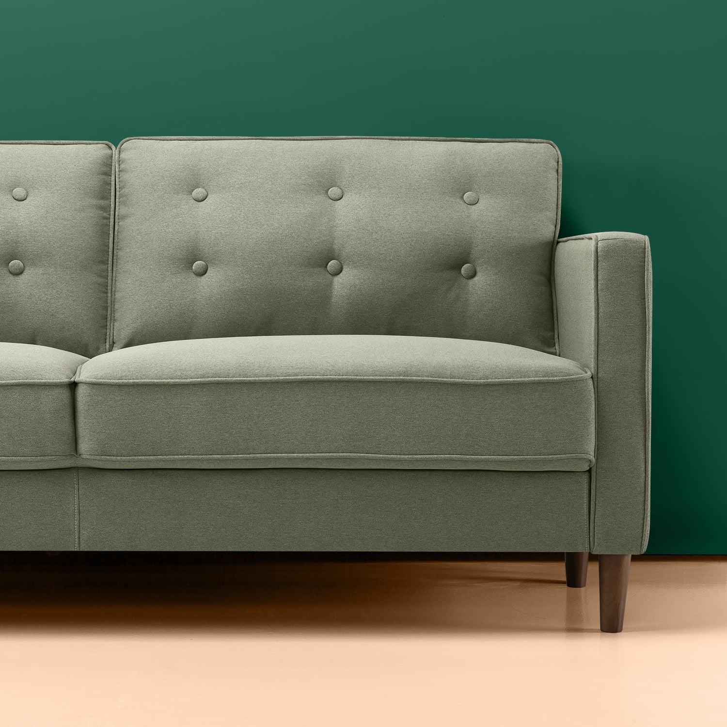Zinus 74" Lauren Sofa Couch, Green Polyester - Image 3