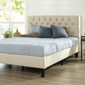 Zinus Misty 43" Upholstered Platform Bed Frame, Taupe, Full