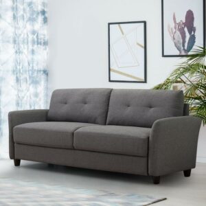 Zinus Ricardo Sofa Couch, Dark Grey Polyester
