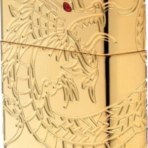 Zippo Chinese Dragon Armor High Polish Gold Plate Windproof Pocket Lighter