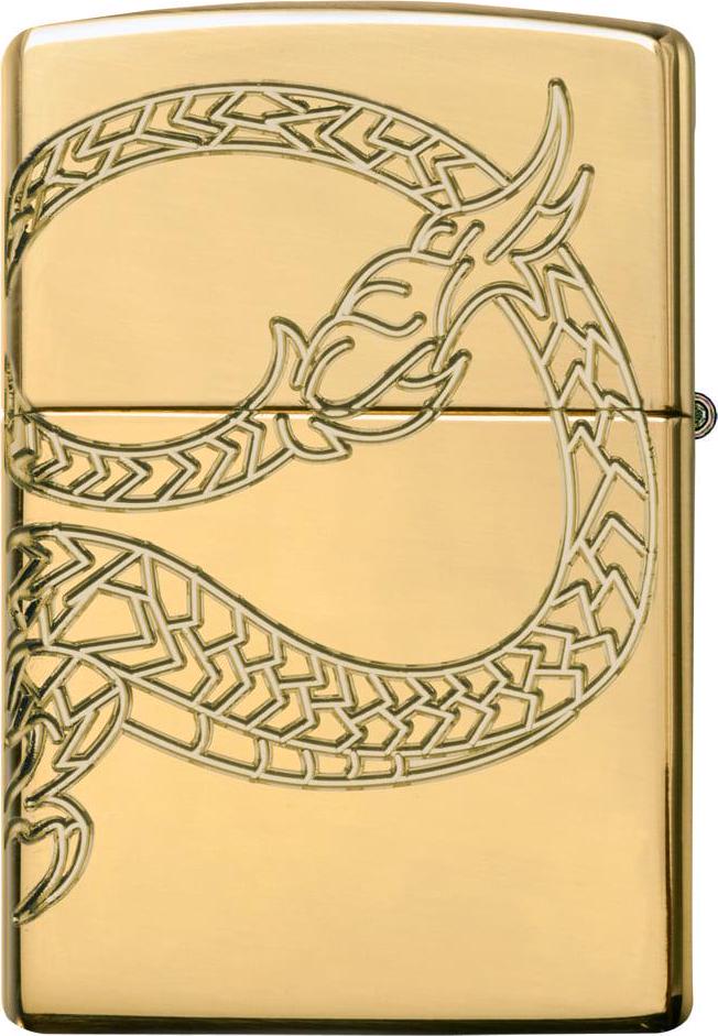 Zippo Chinese Dragon Armor High Polish Gold Plate Windproof Pocket Lighter - Image 3
