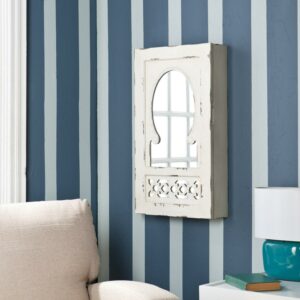Zoey Shabby Chic Wall-Mount Jewelry Mirror