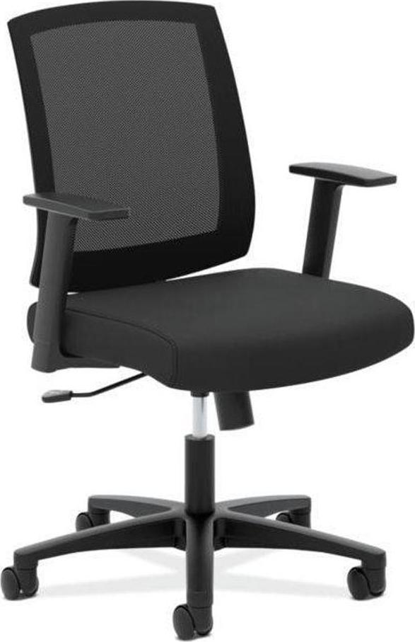 basyx VL511 Mesh Mid-Back Task Chair with Arms, Black - Image 6
