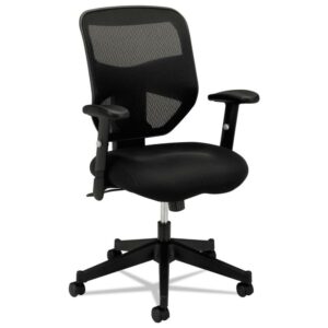basyx VL531 Series High-Back Work Chair, Mesh Back, Padded Mesh Seat, Black